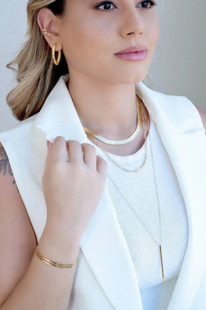 Piercing Dois Filetes Liso Banhado a Ouro 18K