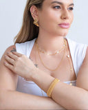 Piercing Liso Achatado Banhado a Ouro 18K