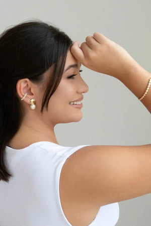 Piercing Perolas Banhado a Ouro 18K