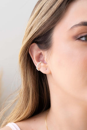 Piercing Perolas Banhado a Ouro 18K