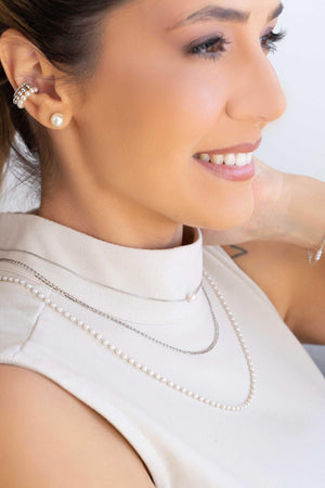 Piercing Bolinhas Lisas Ródio Branco