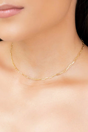 Choker Elos Lisos Banhado a Ouro 18K