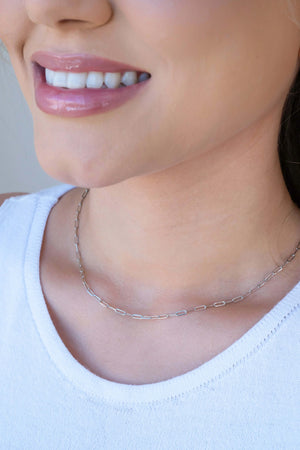 Choker Elos Lisos Ródio Branco