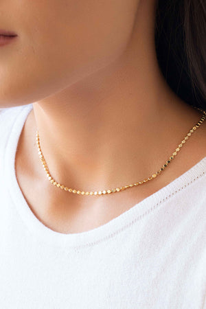 Choker Plaquinhas Redondas Lisas Banhado a Ouro 18K