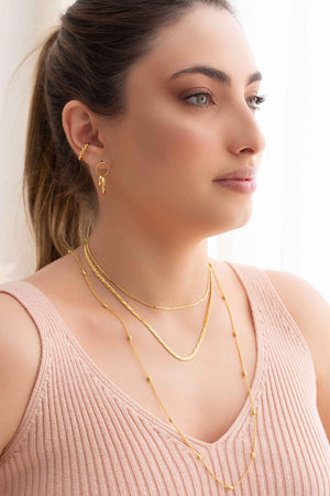 Choker Bolinhas Achatadas Banhado a Ouro 18K