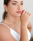 Gargantilha Plaquinhas Redondas Flat Banhado a Ouro 18K