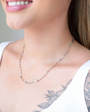 Gargantilha Plaquinhas Redondas Flat Ródio Branco