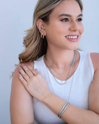 Gargantilha Longa Elos 2 mm Ródio Branco