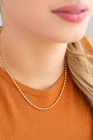 Choker Bolinhas 3 mm Banhado a Ouro 18K