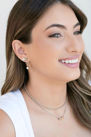 Choker Bolinhas 3 mm Ródio Branco