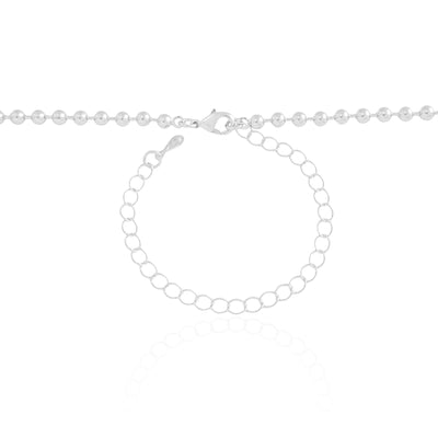 Choker Bolinhas 3 mm Ródio Branco - 32 cm