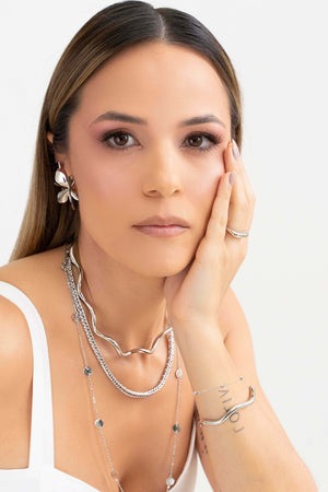 Anel Abaulado Liso Tamanho 13 Ródio Branco