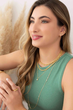 Anel Abaulado Liso Tamanho 17 Banhado a Ouro 18K