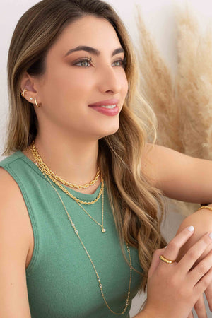 Anel Abaulado Liso Tamanho 22 Banhado a Ouro 18K