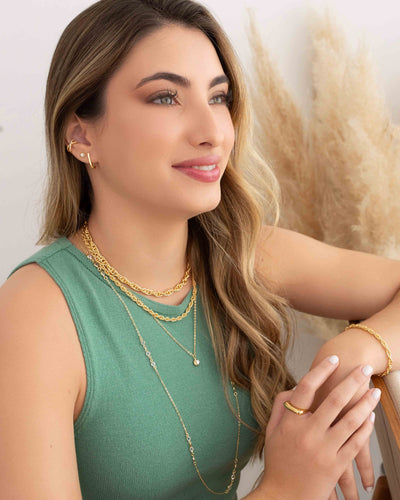 Anel Abaulado Liso Tamanho 22 Banhado a Ouro 18K