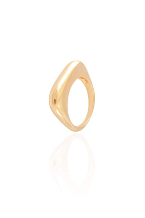Anel Abaulado Liso Tamanho 21 Banhado a Ouro 18K