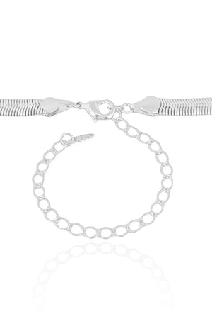 Choker Snake 6 mm Ródio Branco