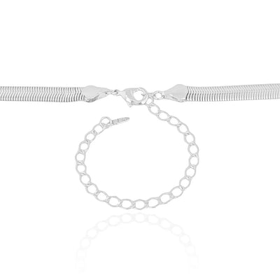 Choker Snake 6 mm Ródio Branco - 32 cm