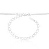 Choker Malha Fita 2 mm Ródio Branco
