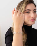 Pulseira Elos Ovais 7 mm Ródio Branco