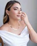 Gargantilha Malha Fita 5 mm Banhado a Ouro 18K