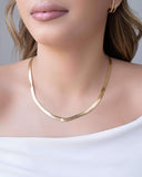 Gargantilha Malha Fita 5 mm Banhado a Ouro 18K