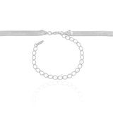 Gargantilha Malha Fita 5 mm Ródio Branco