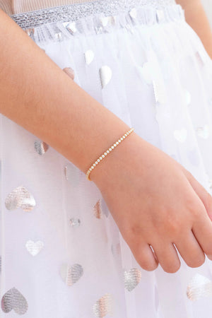 Pulseira Infantil Riviera Cristal Banhado a Ouro 18K