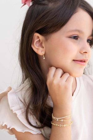 Pulseira Infantil Riviera Cristal Banhado a Ouro 18K