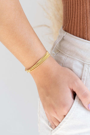 Pulseira Corda de Violão Banhado a Ouro 18K