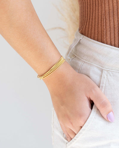 Pulseira Corda de Violão Banhado a Ouro 18K