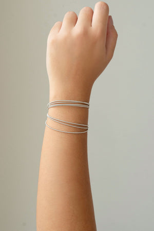 Pulseira Corda de Violão Ródio Branco