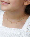 Gargantilha Infantil Pontos de Luz Cristal Banhado a Ouro 18K