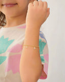 Pulseira Infantil Elos Pontos de Luz Cristal Banhado a Ouro 18K