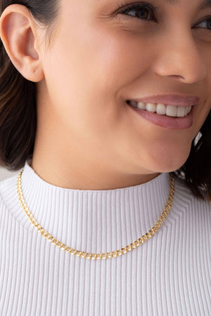 Choker Elos Duplos Banhado a Ouro 18K