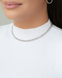Choker Elos Duplos Ródio Branco