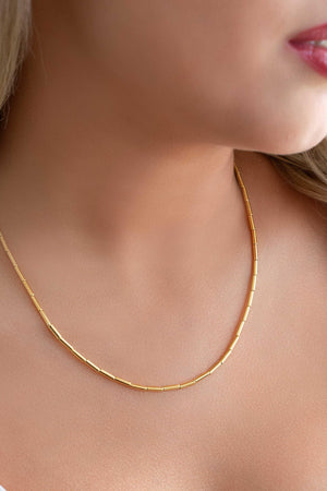 Gargantilha Canutilhos 2 mm Banhado a Ouro 18K