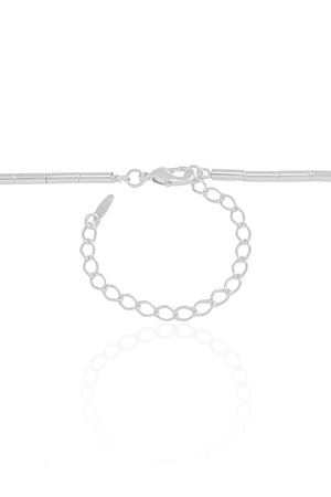 Gargantilha Canutilhos com Gota Lisa Ródio Branco