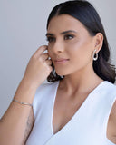 Bracelete Ondulado Ródio Branco