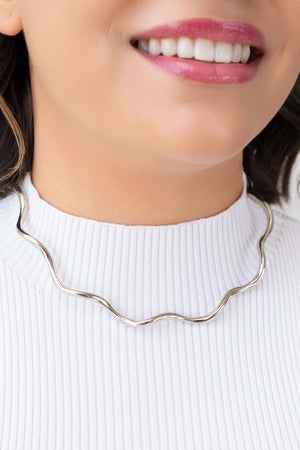 Aro Ondas Ródio Branco