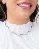 Aro Ondas Ródio Branco