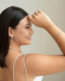 Brinco Argola Oval Fios Torcidos 1.6 cm Ródio Branco