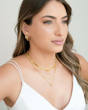 Brinco Argola Lisa Reta 2.1 cm Banhado a Ouro 18K