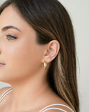 Brinco Argola Lisa Reta 2.1 cm Banhado a Ouro 18K