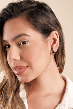 Ear Hook Meia Lua Lisa Ródio Branco