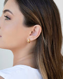 Brinco Argola Três Filetes Lisos 1.3 cm Banhado a Ouro 18K