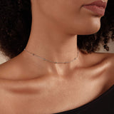 Choker Bolinhas Ródio Branco
