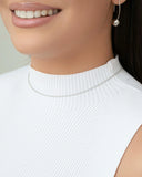 Choker Bolinhas Lisas 1.5 mm Ródio Branco