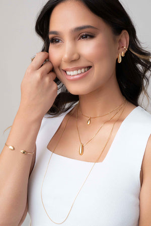 Gargantilha Longa Rabo de Rato Banhado a Ouro 18K