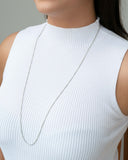 Gargantilha Longa Rabo de Rato Ródio Branco